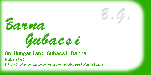 barna gubacsi business card